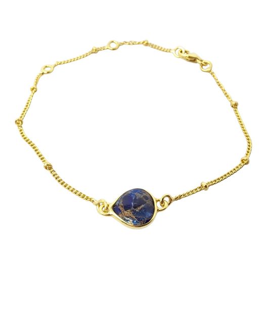 Harfi Blue Vermeil Plated Adjustable Sapphire September Birthstone Crystal Bracelet