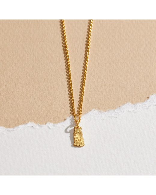 Posh Totty Designs Metallic Plated Tabby Cat Dinky Charm Necklace