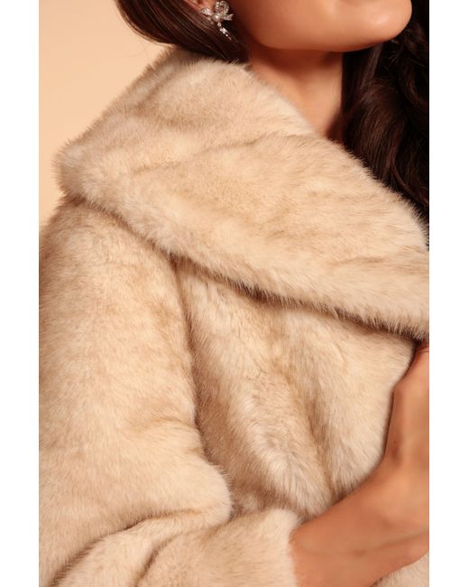 Santinni Natural Neutrals 'Hollywood' Faux Fur Coat
