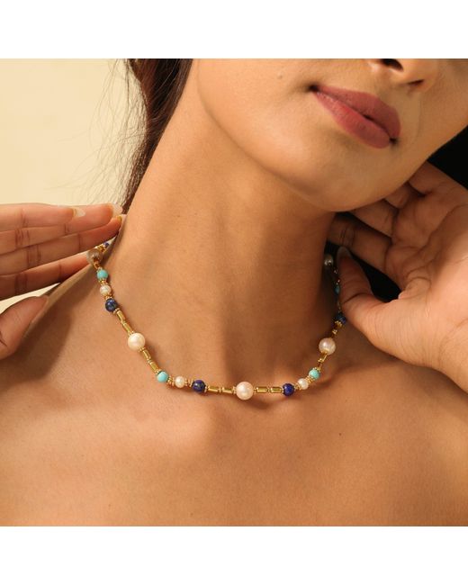GEM BAZAAR Metallic Delft Necklace