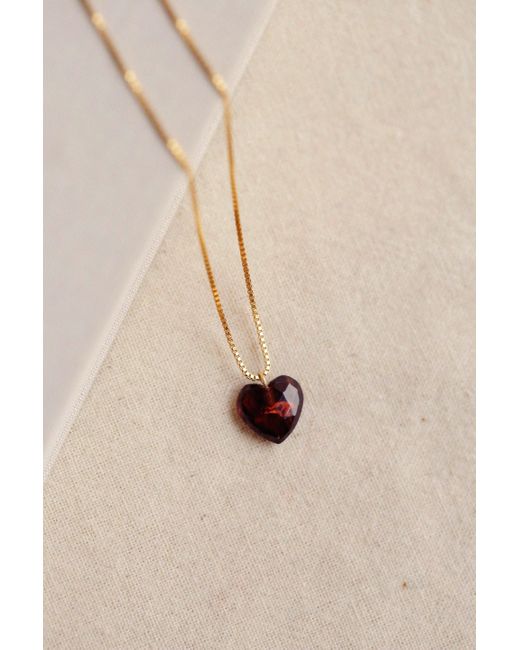 Katy Faye Multicolor Louise Garnet Heart Threader Earrings