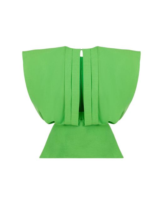 Nocturne Green Pleated Top
