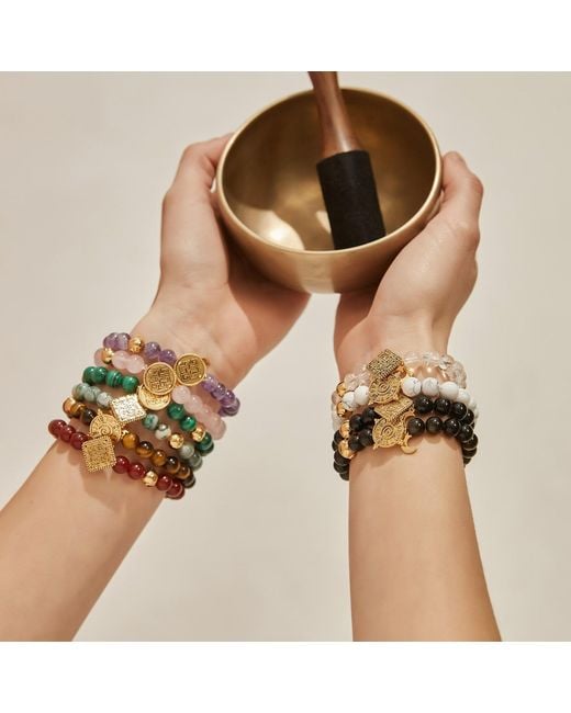 Aurozia Red Three Charms Solar Meridian Whitegold Plated Sundial And The Sun Coin Agate Beaded Bracelet