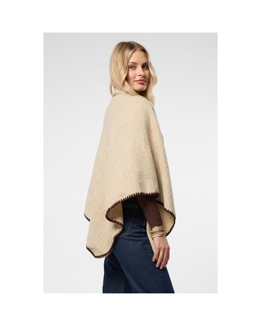 Saachi Natural Knitted Triangle Ivory Shawl Wrap