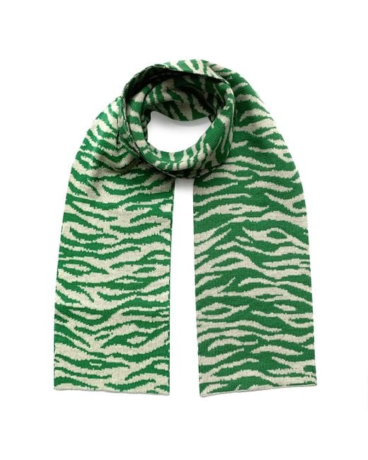 INGMARSON Green Tiger Wool & Cashmere Scarf