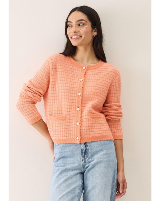 Loop Cashmere Pink Crew Neck Cardigan