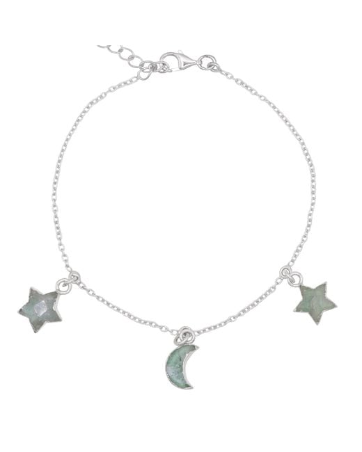 Luna Charles Metallic Amelia Aventurine Star & Moon Charm Bracelet
