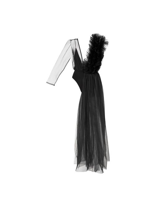LIA ARAM Black Transparency Deconstructed Bodysuit