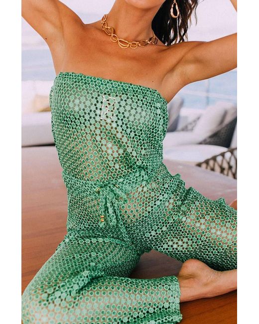 Leyla Maya Ltd Green Hattie Bandeau Jumpsuit