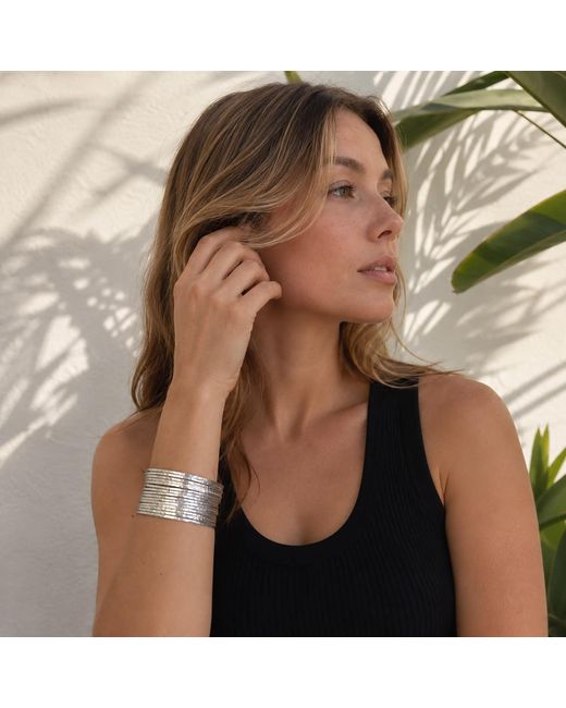 Rare Matters Jewelry Metallic Organic Hammered Wire Cuff Bracelet