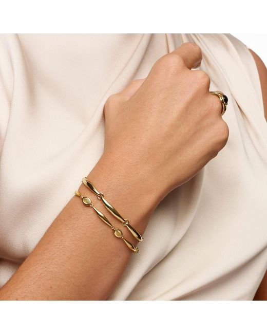 Stone Fruit Metallic Bolo Structured Bracelet