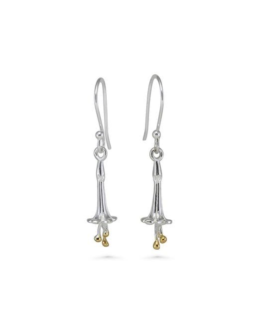 Isla Silver White Sterling Flower Dangle Earrings