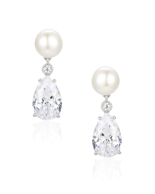 Santinni Metallic Highgrove Freshwater Pearl & Crystal Drop Earrings for men