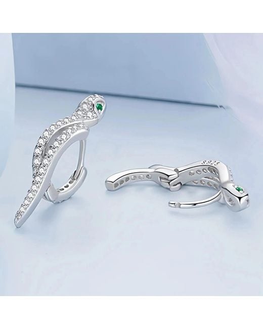 Angel Barocco Metallic Serpent Sparkle Hoop Earrings – & Vermeil