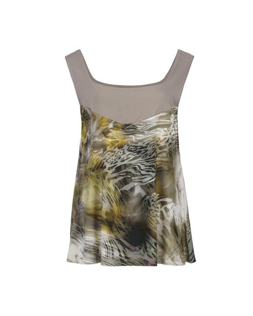 Conquista Gray Animal Print Plus Size A-Line Top