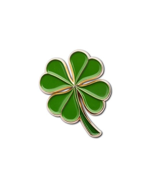 Make Heads Turn Green Enamel Pin Lucky Clover
