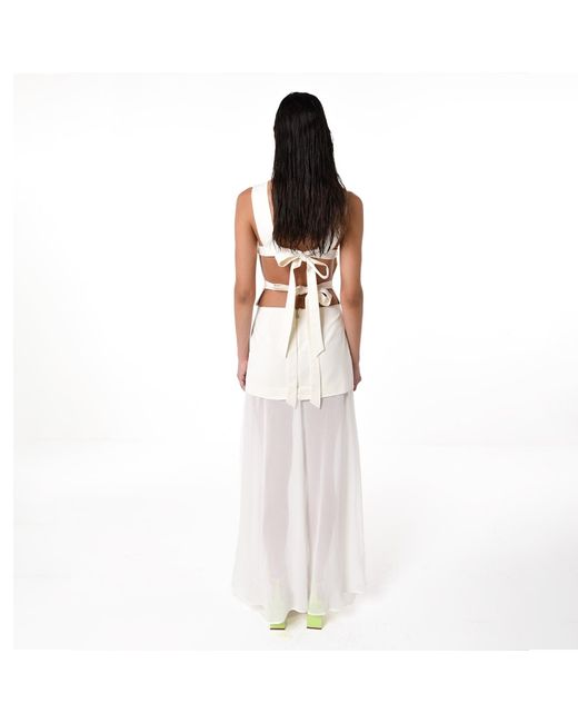 28Natelier White Pointed Top