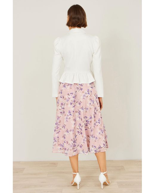 Yumi' White Peplum Fitted Jacket