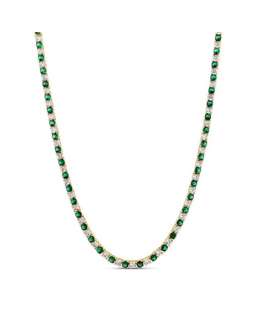 SHYMI Metallic Alternating Color Tennis Necklace