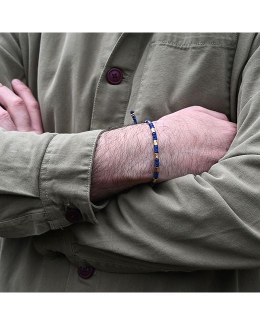 Harbour Uk Blue Vik Chunky Vermeil Rope Bracelet for men