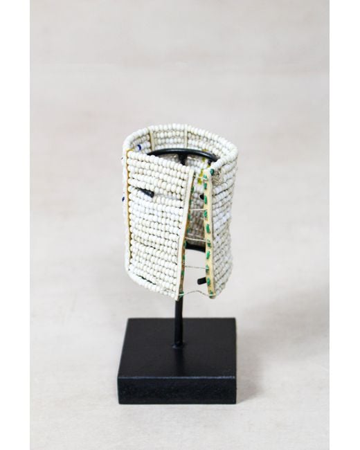 Botanical Boys White Beaded Maasai Cuff Bracelet