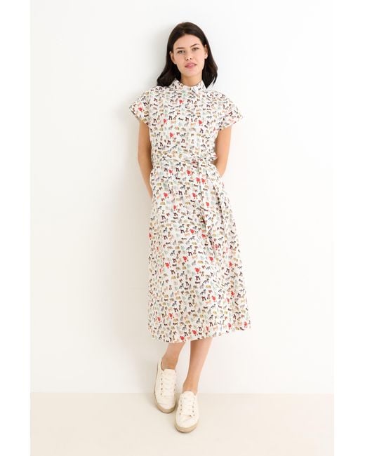 Louche Multicolor Danica Dogs Day Short Sleeved Shirtdress