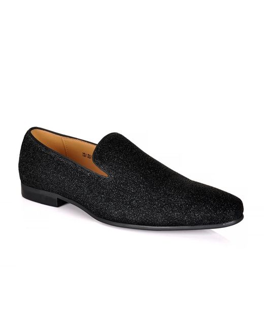DAVID WEJ Black Bradford Glitter Smart Loafers – for men