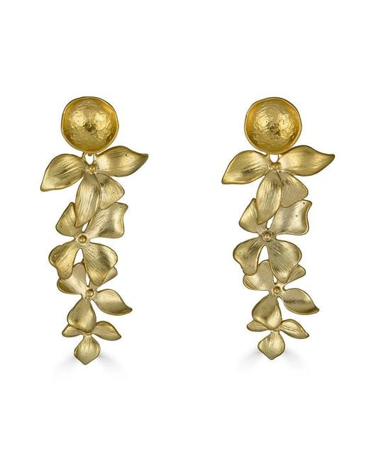 Loni Paul Jewelry Metallic Cascading Orchid Earrings
