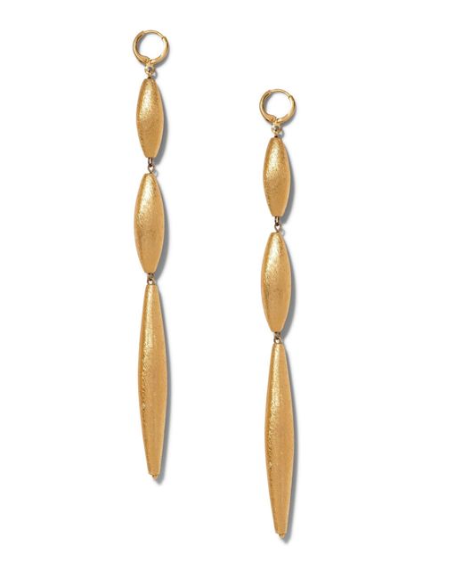 Jaredjamin Metallic Zeppelin Cora Three Drop Leverback Earrings