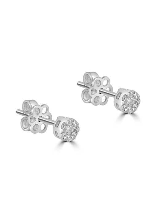 Artisan Metallic Natural Diamond Cluster Stud Earrings
