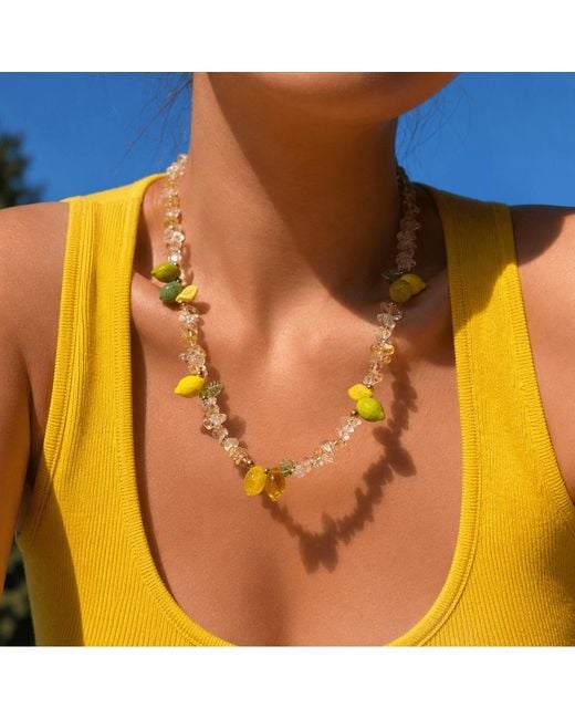 Ormiro Yellow Amalfi Limoncello Beaded Citrine Necklace