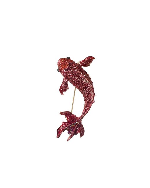 Chanel Joan Elkayam Red Large Koi Fish Crystal Brooch