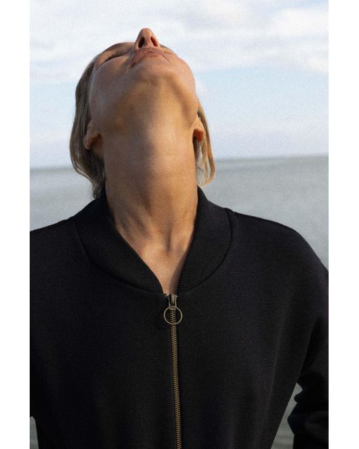 SALANIDA Blue Onda 100% Merino Bomber Jacket