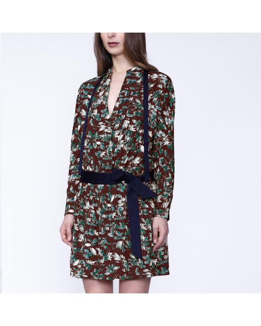 Smart and Joy Multicolor Leaves Print Tunic Dress
