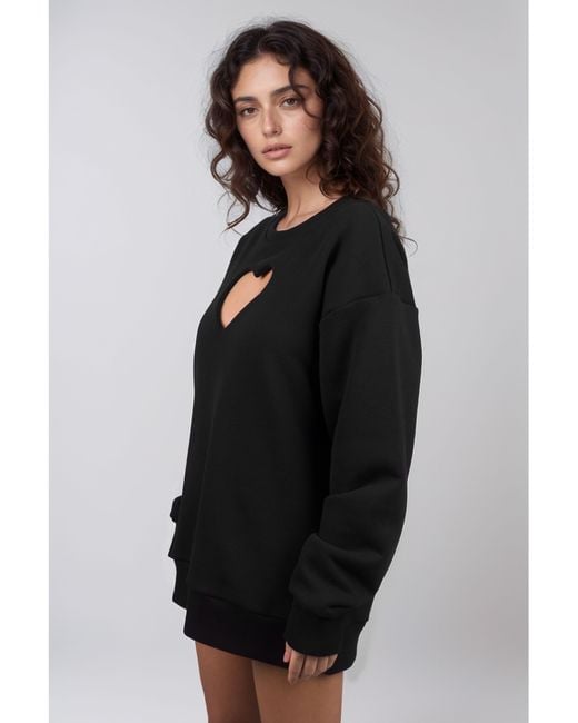 mysimplicated Black Oversized Cotton Sweatshirt