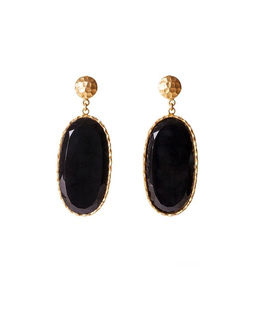Christina Greene Black Large Drop Earrings