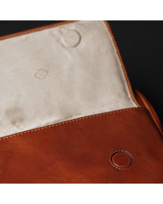 Time Resistance Brown Cognac Leather Briefcase Laptop Bag for men