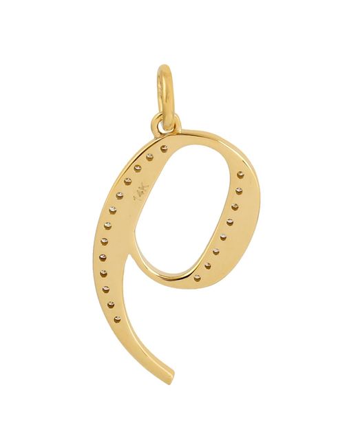 Artisan Metallic Diamond Number "9" Pendant