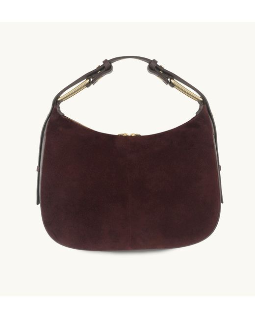Apatchy London Purple The Charlie Burgundy Suede Bag