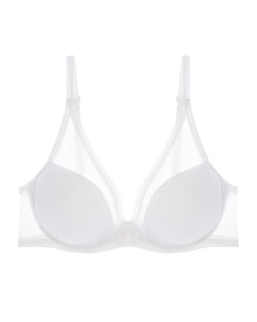 Journelle White Victoire Plunge Bra Alabaster
