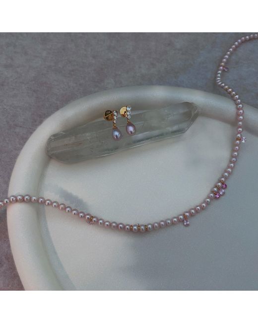 Ninemoo White Ballet Rosé Sugar Plum Necklace