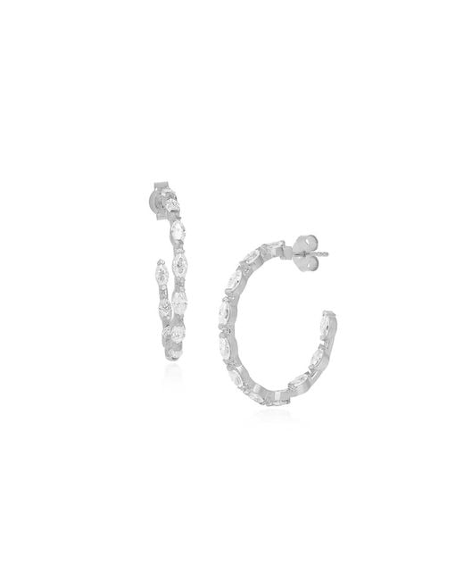 Moon London Metallic Epic Sparkling Medium Sterling Hoops