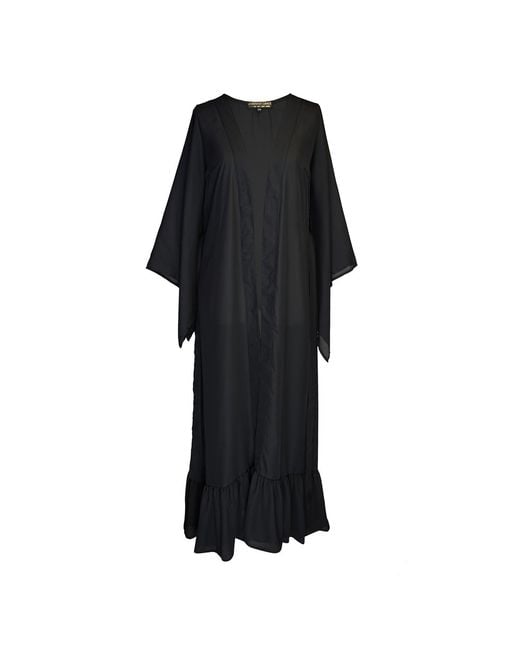 Jennafer Grace Black Janys Scarf Sleeve Kimono