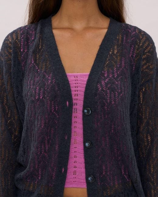 La Granni Blue Aranita V Neck Cardigan