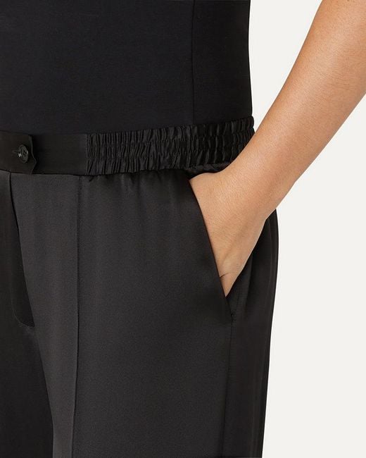 The Summer Edit Black Lexi Sports Luxe Silk Trouser