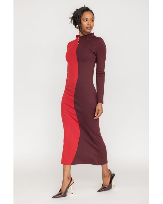 Zetaye Red Amelia Silhouette Dress