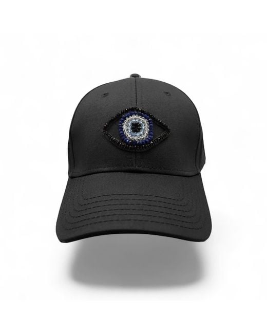 C. Grassi Black The Energy Project Evil Eye Hat for men