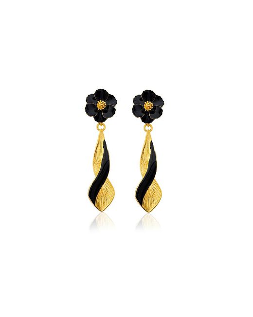 Milou Jewelry Black Infinity Drop Earrings