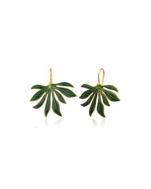 Milou Jewelry Green Leaf Earrings