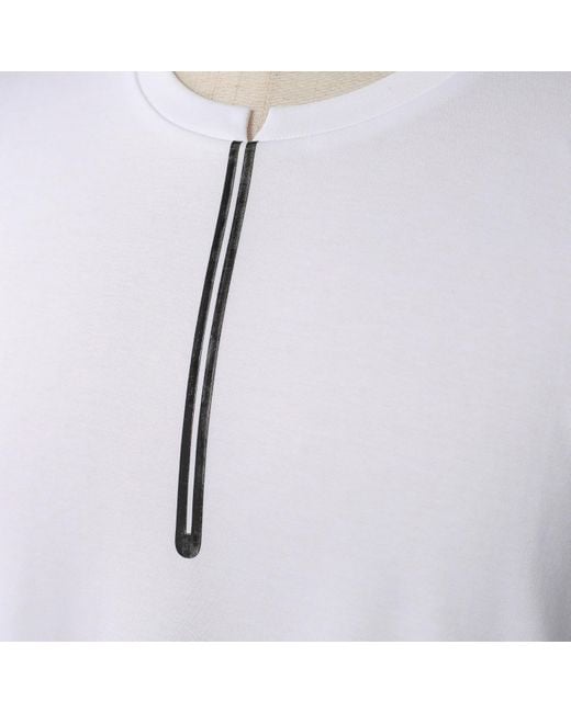Smart and Joy White Thin Trim On Collar T-Shirt for men